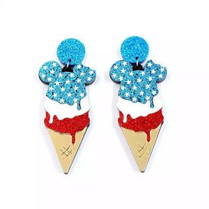 COPY - Korean Style Earrings "Mickey  USA ice cream"❤️💙